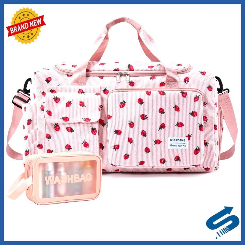 Lightweight Gym Duffel with Shoe Compartment, Water-Resistant Nylon Travel Bag